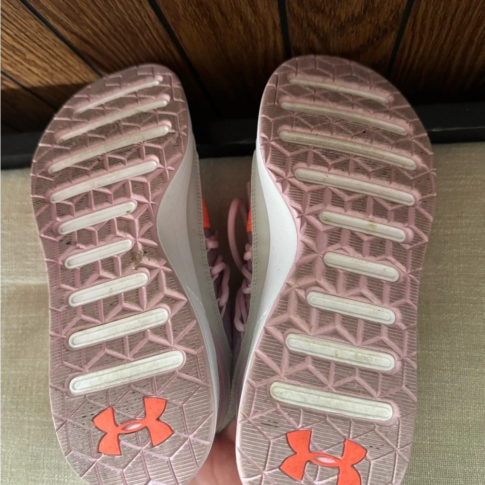 Under Armour Kids' Vibrant Orange and Lavender Sneakers - Picture 6 of 6